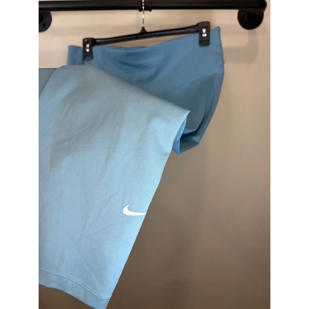 Nike Dri-FIT Womens 1X Light Blue High Rise Athletic Performance Leggings 0389